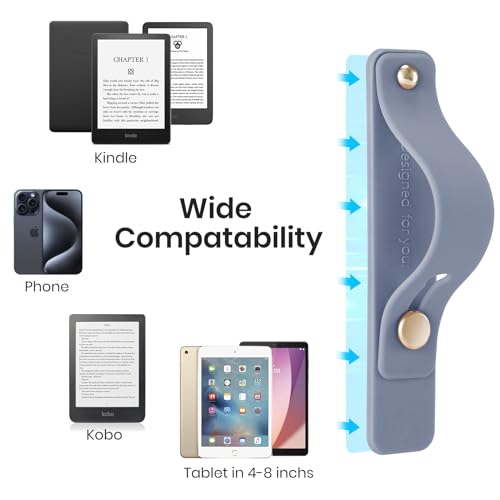 CoBak Hand Strap Holder for Kindle/Tablet - Lightweight TPU - color: Gray