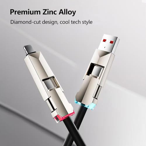 Invisible Stand Charging Cable，Fast Charging Cable，Built-in Phone Support Fast Charging Cord for Gaming Office Travel (2, 4-1) - size: 4-1