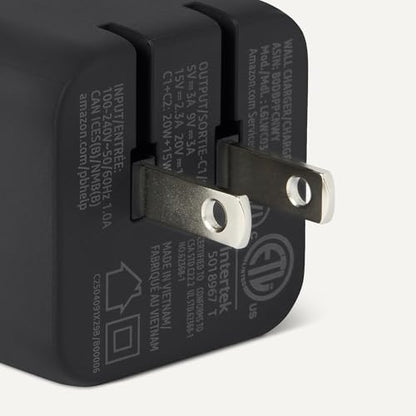 Amazon Basics 35W Fast Charging GaN USB-C Wall Charger, 2-Port Nano for Tablets, Phones, Black - color: Black, style: 35 W Two Port