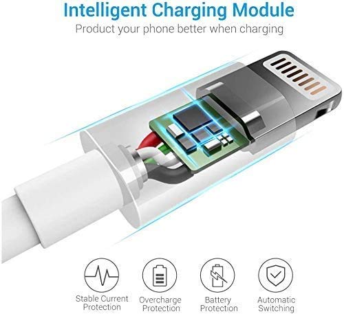 Lightning Cable MFi Certified - iPhone Charger 3Pack 3FT Lightning to USB A Charging Cable Cord Compatible with iPhone 14 13 12 SE 2020 11 Xs Max XR X 8 7 6S 6 Plus 5S iPad Pro iPod Airpods - White - color: White