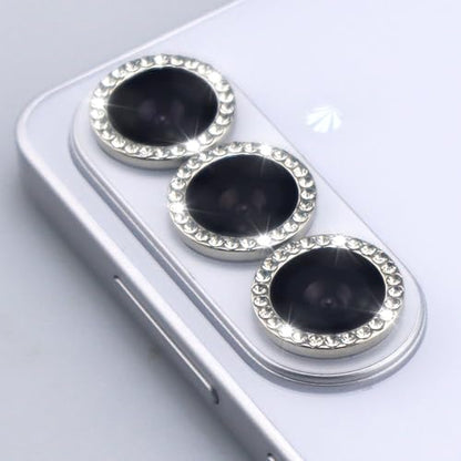 for Samsung Galaxy S26 / S26 Plus Camera Lens Protector, Bling Diamond Metal Ring Tempered Glass Lens Cover, Sparkly Rhinestone Accessories (Silver) - color: Silver