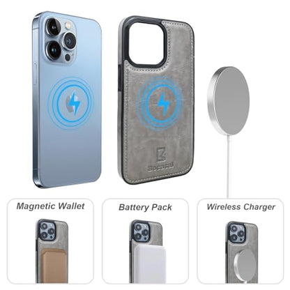 Bocasal for MagSafe Wallet Case Card Holder for iPhone 13 Pro, Grey - color: Gray for MagSafe