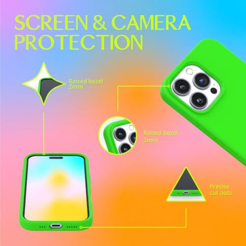 FELONY CASE - iPhone 14 Pro Case - Neon Green Silicone Phone Cover | Liquid Silicone with Anti-Scratch Microfiber Lining, 360° Shockproof Protective Case for Apple iPhone 14 Pro - color: Neon Green, size: iPhone 14 Pro