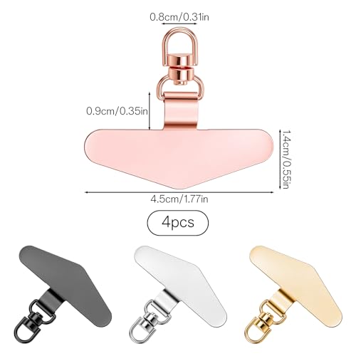 Sibba 4 PCS Phone Tether Tab Phone Lanyard Patch Pad for Most Smartphone