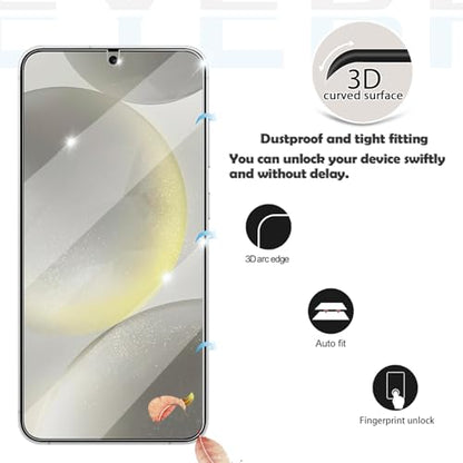 Galaxy S24 Screen Protector + Camera Lens Protector, [2 +2 Pack] [Ultrasonic Fingerprint Unlock] [Case Friendly] Full Coverage Tempered Glass Screen Protector For Samsung Galaxy S24 - size: Galaxy S24