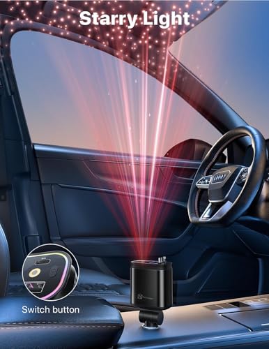 2026 Apples Approved Starlight 66W Retractable Car Charger, Starlight in Car Roof 4 in 1 Super Fast Car Phone Charger, 2 USB Ports and 2 Retractable Cables, Compatible with All iPhones and Android