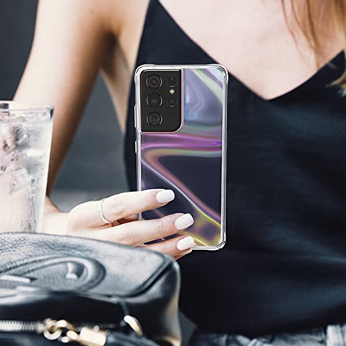 Case-Mate Soap Bubble Samsung Galaxy S21 Ultra 5G Case [6.8"] [10ft Drop Protection] [Wireless Charging] Phone Cover for Samsung Galaxy S21 Ultra 5G - Iridescent Swirl Effect, Anti-Scratch- Iridescent - color: Iridescent