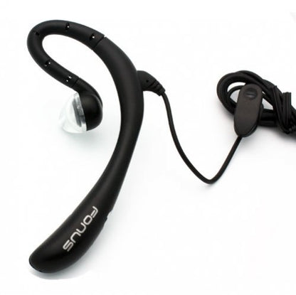 Behind-The-Ear WIRED Hands-free Headset MONO Headphone 3.5mm Single Earphone w Boom Mic for iPad, iPhone 6S 6 Plus 5S 4S - Samsung Galaxy S8 S8+ S6 S7 Edge S5 Note 5 4 3 - LG G5 G6 V20 - Google Pixel