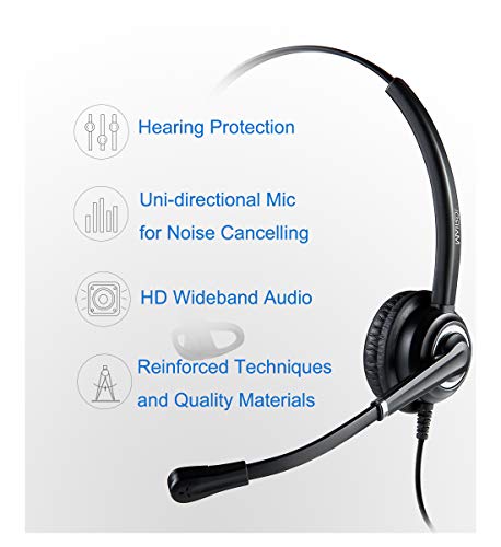 MAIRDI Cell Phone Headset with Microphone Noise Canceling, PC Laptop Headset 3.5mm Jack for Office Work, Phone Headset for iPhone Computer Samsung Androids Tablets Skype Teams Video Conference