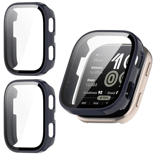 2 Pack for Amazfit Bip 6 Screen Protector Case - color: Navy Blue+Navy Blue