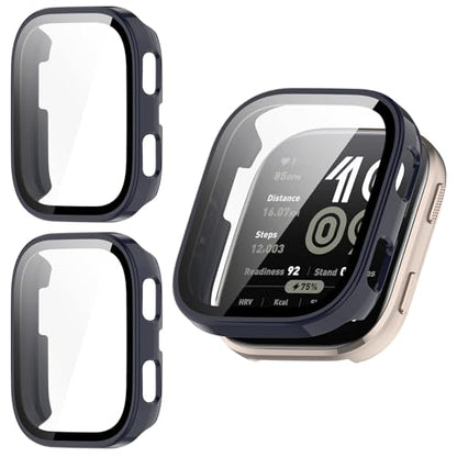 2 Pack for Amazfit Bip 6 Screen Protector Case - color: Navy Blue+Navy Blue