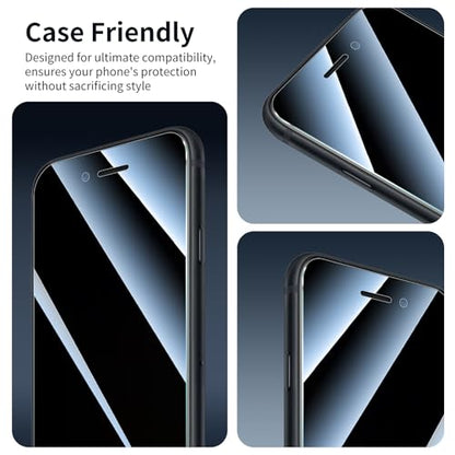 3-Pack Privacy Screen Protector for iPhone 6/6S/7/8/SE3/SE2022/SE2020, Anti-Spy Tempered Glass Film, Dark Private Black Protection, 9H Hardness, Anti-Scratch, Bubble Free - color: IP 6/6S/7/8/SE3/SE2022/SE2020 Black 3pcs