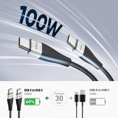 Extra Long USB C Cable 15FT, 2Pack 100W USBC to USBC Cable Fast Charging - color: Black, size: 15 FT - 2 Pack, style: USB C to USB C