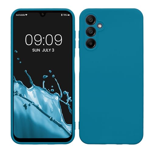 kwmobile Case Compatible with Samsung Galaxy A14 5G Case - Protective Slim TPU Phone Cover - Soft Matte Finish - Caribbean Blue - color: caribbean blue, size: Galaxy A14 5G