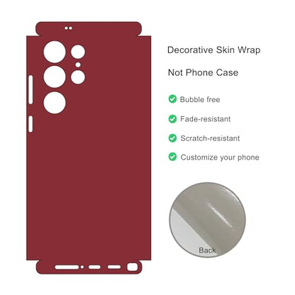 2 Pack Skin Wraps Compatible with Samsung Galaxy S24 Ultra (Red) - color: Red