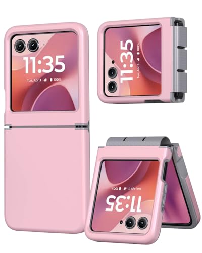 Hinge Protection for Motorola Razr 2026/2025/2024 Case (Pink) | TPU bumper & hard PC, raised camera edges, shockproof, slim, lightweight, dual-layer cover, wireless charging compatible - color: Pink