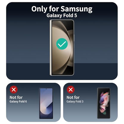 Privacy Screen & Camera Lens Protector for Samsung Galaxy Z Fold5, Double Shatterproof Anti-Spy Tempered Glass, Private Black Protection, 9H Hardness Anti-Scratch Case-Friendly, 3 Pack Each - color: Fold5 Black