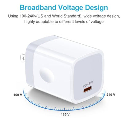 45W Charger for Samsung Galaxy A37 A57 A27 5G A56 A36 A17 A26, Super Fast - color: White