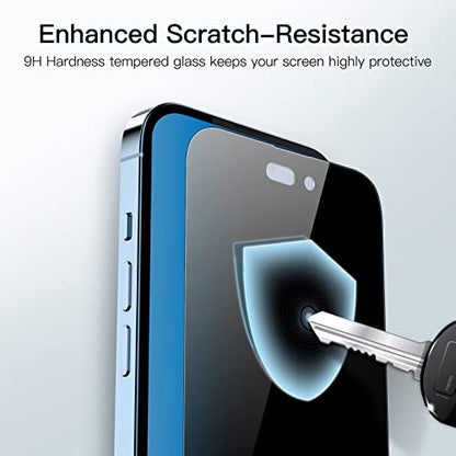 JETech Privacy Screen Protector for iPhone 14 Pro Max, 2-Pack | Full-Coverage Tempered Glass, Edge-to-Edge Protection, Anti-Spy, Case-Friendly, HD Clear - size: iPhone 14 Pro Max