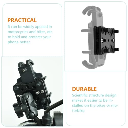 Ipetboom Motorcycle Phone Holder with Vibration Dampener, Anti-Shake Bike Phone Bracket for Motorbike and Bicycle Handlebar Mount, Compatible with Smartphones, Suitable for Cycling