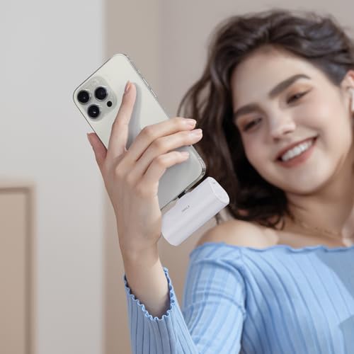 iWALK Portable Charger for iPhone 18/17/16/15 USB-C Small Power Bank 20W 4,500mAh Fast Charging Battery Pack Compatible with iPhone 15/16/17 Plus/18 Pro Max, Samsung Galaxy S25/S24/S23 Android - color: White