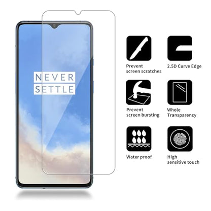 4 Pack Glass Screen Protector Compatible for OnePlus 7T [9H Hardness]-HD Screen Tempered Glass, Scratch Resistant,Easy Install [Case Friendly] - size: OnePlus 7T