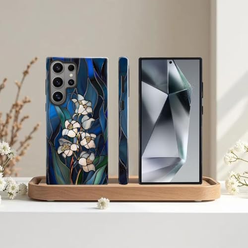 Case for Samsung Galaxy S26 Ultra,Camera Protection Soft Glossy Phone Case - Lily Wild Flower Stained Glass - color: Lily Wild Flower Stained Glass, size: Samsung Galaxy S26 Ultra