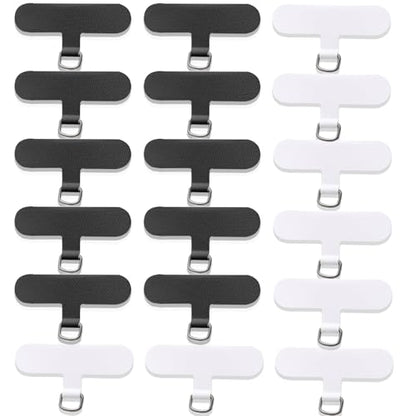 20 PCS Phone Tether Tab Universal Cell Safety Tether Connector Lanyard Replacement Part Crossbody Multifuctional Phone Lanyard Patch Pad for Most Smartphones Without Adhesive (Black, White