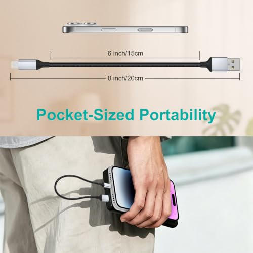 6 Inch Short Lightning Cable Fast Charging 0.5FT USB to Lightning Cable - size: 0.5FT