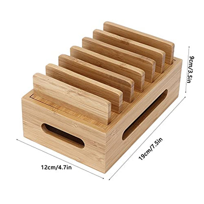 Buachois Bamboo Charging Station Universal Holder Docking Station for Phone Tablet Watch Earbuds