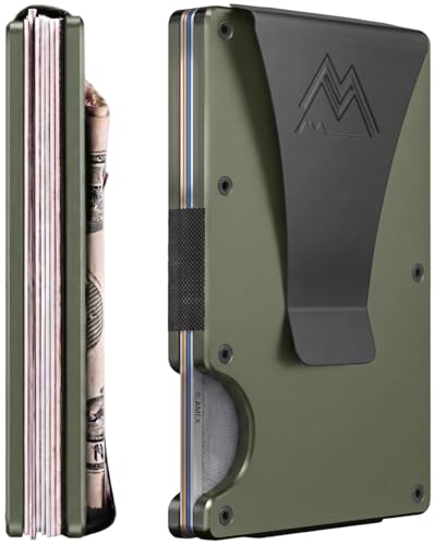 Mountain Voyage Minimalist Wallet for Men - Slim RFID Wallet, Scratch Resistant, Credit Card Holder & Money Clip, Easily Removable Money & Cards (Army Green) - color: Army Green