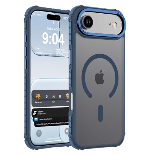 DEERLAMN Strong Magnetic Case for iPhone Air 6.5-Inch,[Compatible with Magsafe][Military Grade Drop Protection] Translucent Matte Shockproof Protective Phone Cover-Frosted Blue - color: Blue, size: for iPhone Air 6.5-Inch
