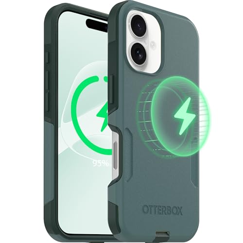 OtterBox iPhone 16 – Commuter Series Slim MagSafe Case - Sagebrush Green | 3X Military Drop Protection - Dual-Layer Design - Pocket-Friendly - Raised Edges - Port Covers - Non-Retail Packaging - color: Sagebrush Green