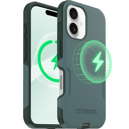 OtterBox iPhone 16 – Commuter Series Slim MagSafe Case - Sagebrush Green | 3X Military Drop Protection - Dual-Layer Design - Pocket-Friendly - Raised Edges - Port Covers - Non-Retail Packaging - color: Sagebrush Green