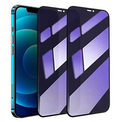 2 Pack Compatible with iPhone 12/iPhone 12 Pro Privacy Screen Protector, Anti-Spy Anti-Blue Light Eye Protection Tempered Glass Film, Scratch Resistant, Full Coverage, Case Friendly - size: for iPhone 12/12 Pro