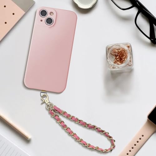 TENOC Universal Metal Phone Wrist Strap/Crossbody Chain - color: W-pink