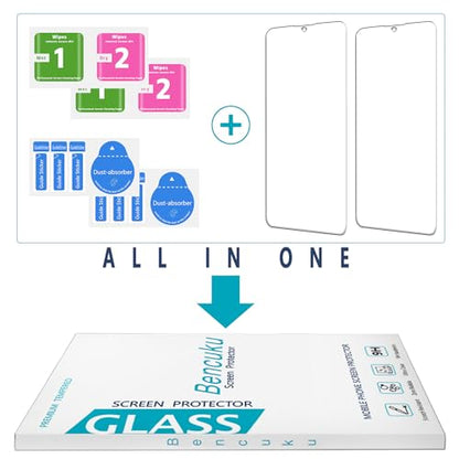 2 Pack Screen Protector for Samsung Galaxy S23 FE Tempered Glass - color: Clear-Galaxy S23 FE