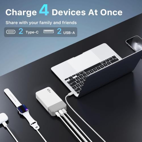 NOBIS Portable Charger 45W 20000mAh Power Bank Fast Charging - color: White
