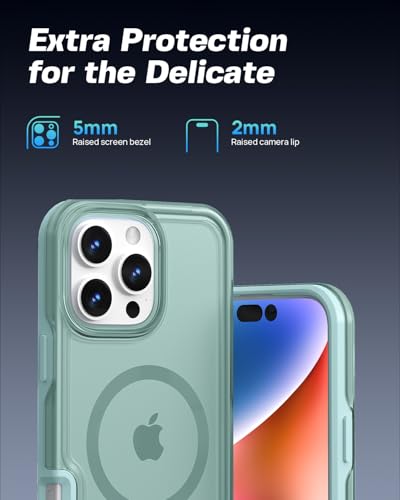 ArtsEvo Strong Magnetic for iPhone 16 Pro Max Case, Compatible with MagSafe, 360° Military-Grade Protection, Slim Translucent Matte Phone Case, Cyan-Blue - color: Cyan-Blue, size: iPhone 16 Pro Max