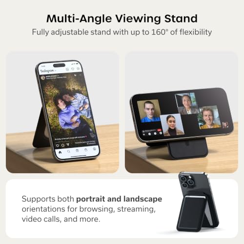 Satechi MagSafe Wallet Stand, Card Holder, NFC Pass-Through - color: Jet Black