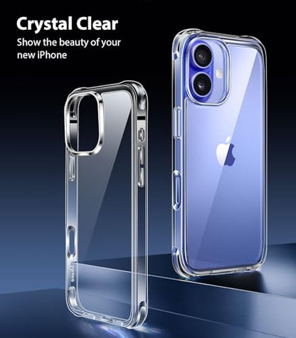 Mkeke for iPhone 16 Case Clear, [Not Yellowing] [16FT Military-Grade Drop Protection], Slim Clear iPhone 16 Case for Apple iPhone 16 with Shockproof Bumper 2024 - size: for iPhone 16 Case 6.1"