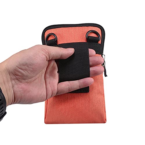 QBYVQQN Cell Phone Waist Belt Holster Mens, Waterproof Zipper Crossbody Smartphone Shoulder Messenger Bag Wallet Sling Bag - color: Orange, size: 7.2 INCH
