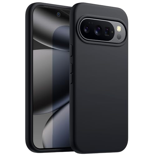 JETech Silicone Case for Google Pixel 10/10 Pro, Obsidian | Silky Soft Touch, Shockproof Protection, Scratch Resistant, Microfiber Lining - color: Obsidian, size: Pixel 10/10 Pro