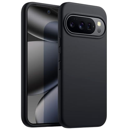 JETech Silicone Case for Google Pixel 10/10 Pro, Obsidian | Silky Soft Touch, Shockproof Protection, Scratch Resistant, Microfiber Lining - color: Obsidian, size: Pixel 10/10 Pro