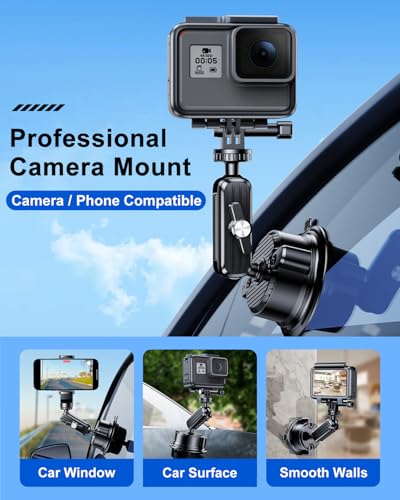 Suction Cup Mount for GoPro Camera Phone Holder Rotatable