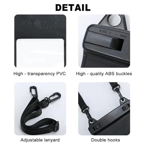 IPX8, 7.4Waterproof Phone Pouch, Universal Fit(iPhone 16 15 14 13 Plus Pro, 12 11 Pro XR X 8 7 6S Plus SE, Galaxy S25 S24 S23 S20 serries Pixel, Lanyard Included (Sky Blue) 1pack - color: Sky Blue