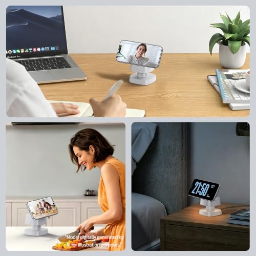 4 in 1 Magnetic Wireless Charging Station,15W Fast Charging with Adjustable Night Light,3 in 1 Wireless Charging Station for iPhone 17/16/15/14/13/12/11 Pro Max & Apple Watch,AirPods (White) - color: White