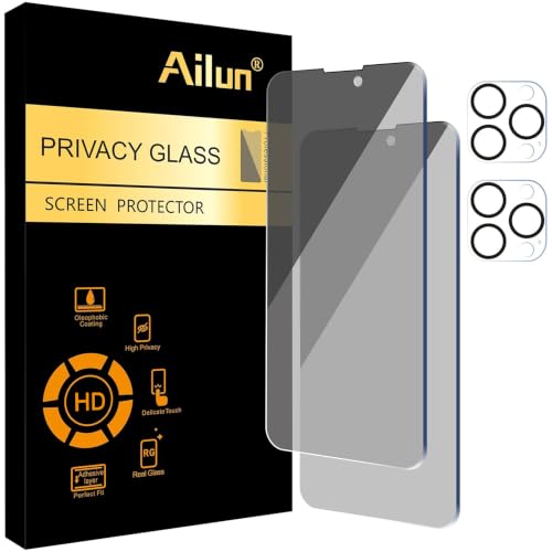 Ailun Privacy Screen Protector+Camera Lens Protector for iPhone 14 Pro Max