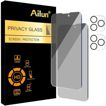 Ailun Privacy Screen Protector+Camera Lens Protector for iPhone 14 Pro Max