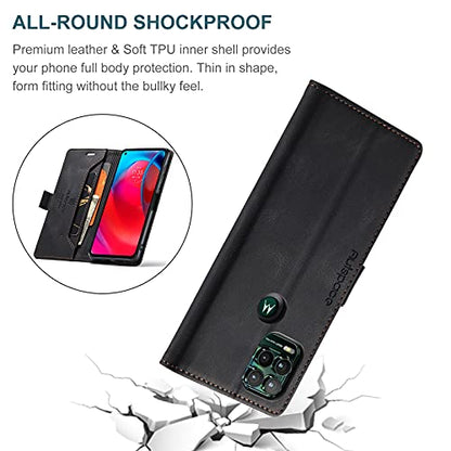 HAII Case for Moto G Stylus 5G 2021,PU Leather Folio Flip Wallet Case with Card Holster Stand Kickstand Magnetic Closure Shockproof Phone Cover for Motorola Moto G Stylus 5G 2021 (Black) - color: Black